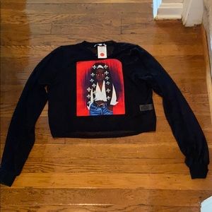 Black sheer graphic shirt